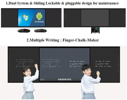 Tabla digital inteligente interactiva de 75 pulgadas para la enseñanza escolar