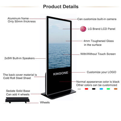 Pantalla de publicidad interactiva de LCD, Quiosco de señalización digital independiente