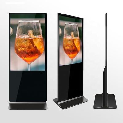 43 55 pulgadas de piso de pie de señalización digital pantalla táctil para publicidad