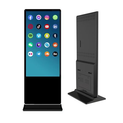 Display de señalización digital de pie en el piso interior con sistema operativo Android Windows