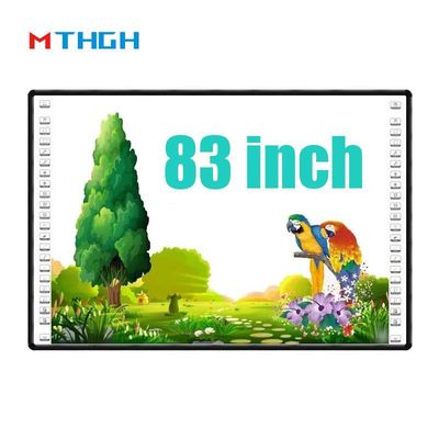Tabla blanca interactiva inteligente de 83 pulgadas con tecnología táctil infrarroja y escritura en color negro