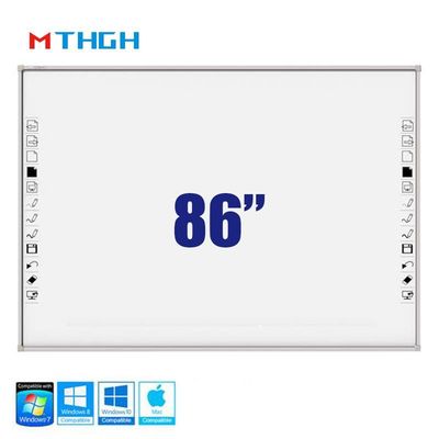 86 pulgadas de vidrio templado Smart Whiteboard Con WiFi Bluetooth Conectividad USB para el supermercado escolar
