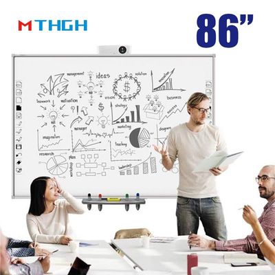 86 pulgadas de vidrio templado Smart Whiteboard Con WiFi Bluetooth Conectividad USB para el supermercado escolar