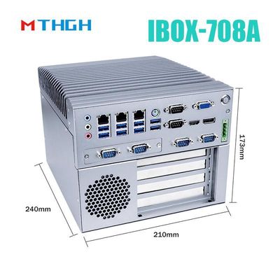 I3 6100T Mini PC industrial sin ventilador de cuatro núcleos con fuente de alimentación de 12V DC y SSD de 64G
