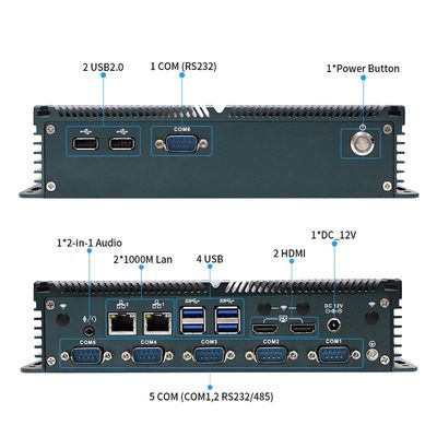 Certificado IBOX-1326 Cuad Core N100 Mini PC Industrial con 2*Intel I211 en LAN
