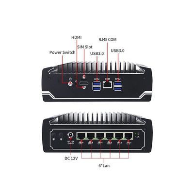 IBOX-501 N18 Mini PC Industrial sin ventilador Cuad Core 32 GB Almacenamiento con MSATA