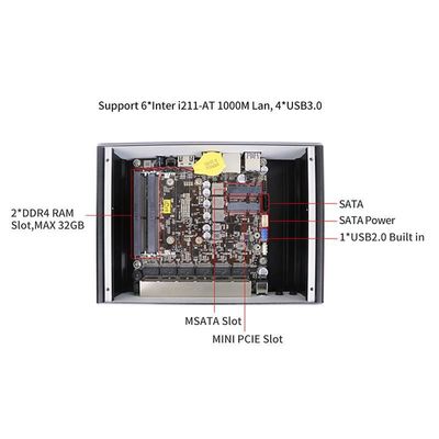 IBOX-501 N18 Mini PC Industrial sin ventilador Cuad Core 32 GB Almacenamiento con MSATA