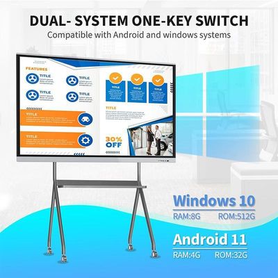 86 pulgadas 16 9 pantalla táctil interactiva pizarra 4K 300 cd/m2 tecnología infrarroja