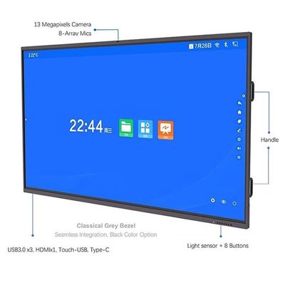 4K 65 pulgadas 16:9 Interactivo LCD de pizarra infrarroja / toque capacitivo para la educación inteligente