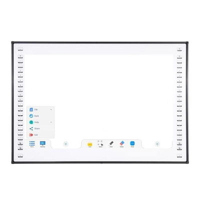 Tabla blanca interactiva inteligente de 83 pulgadas con tecnología táctil infrarroja y escritura en color negro