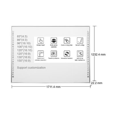 83 pulgadas Tablero interactivo con opcional I3/i5/i7/i9 CPU 10 puntos 60 millones de toques Resolución 3840*2160