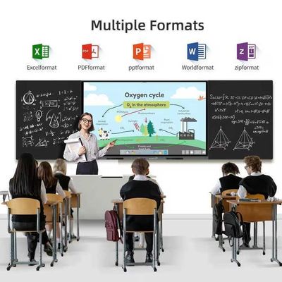 Tarjeta negra digital inteligente de 4 GB de RAM con pantalla de 75 pulgadas y puertos HDMI