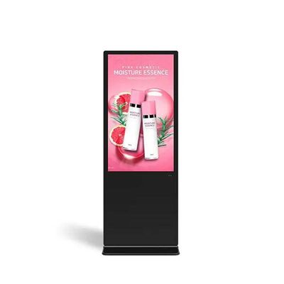 Display digital de 49 pulgadas, señalización digital de pie libre con opciones de montaje en la pared.