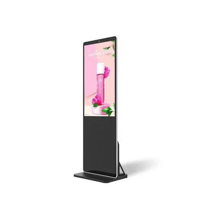 Display digital de 49 pulgadas, señalización digital de pie libre con opciones de montaje en la pared.