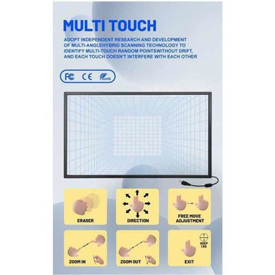 Panel táctil IR de grado industrial de 55 pulgadas con rango de humedad del 20% al 90% RH y suministro de energía 5V DC
