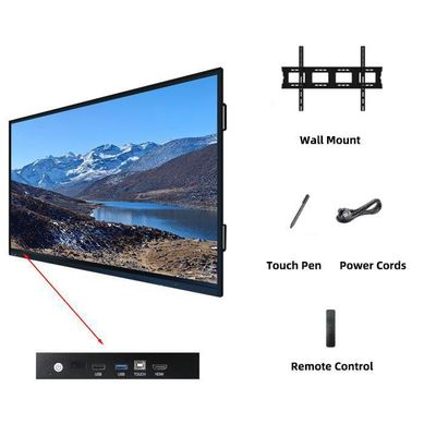 Tabla blanca táctil interactiva con HDMI I / O y solución de conectividad OPS PC I9