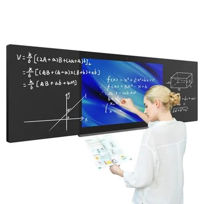 Tabla negra digital inteligente de 75 pulgadas con infrarrojos 40 contactos Tabla blanca interactiva de enseñanza en el aula de la escuela con accesorios de borradores