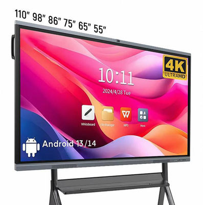 4K HD Escuela Interactivo Tabla blanca Android13 8 128G Win10 Dual sistema de pantalla táctil