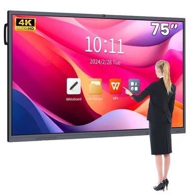 4K HD Escuela Interactivo Tabla blanca Android13 8 128G Win10 Dual sistema de pantalla táctil